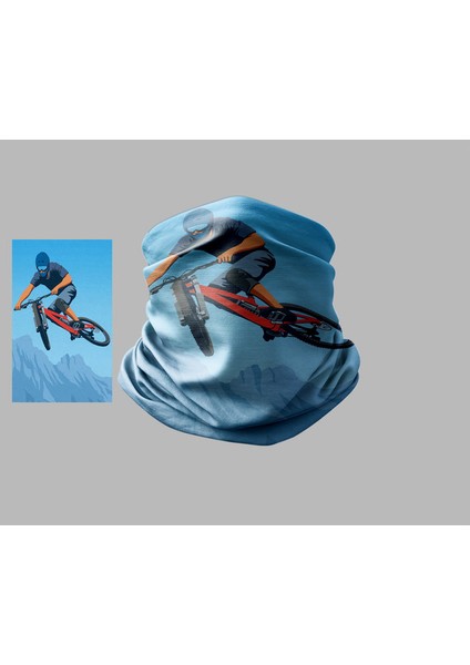 Bisiklet Tasarımlı Motorcu Buff Maske Outdoor Boyunluk Unisex Bandana