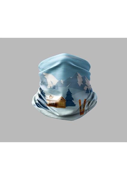 Kayak & Dağ Tasarımlı Motorcu Buff Maske Outdoor Boyunluk Unisex Bandana