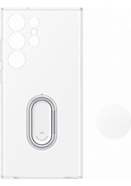 Galaxy S23 Ultra Standlı Halkalı Kılıf - Şeffaf modelleri