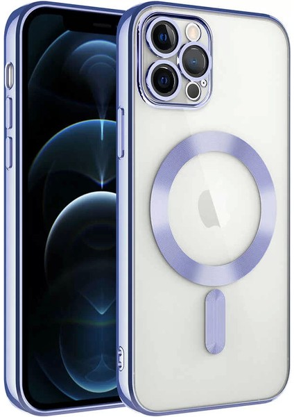 Apple iPhone 11 Pro Max Kılıf Kamera Korumalı Magsafe Wireless Şarj Özellikli Demre Kapak Lila Telefon Kılıfı