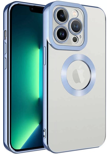 Apple iPhone 11 Pro Max Kılıf Kamera Korumalı Logo Gösteren Omega Kapak Sierra Mavi Telefon Kılıfı