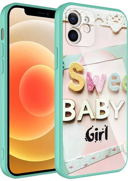 Apple iPhone 12 Kılıf Kamera Korumalı Desenli Sert Silikon Epoksi Kapak No5 Telefon Kılıfı
