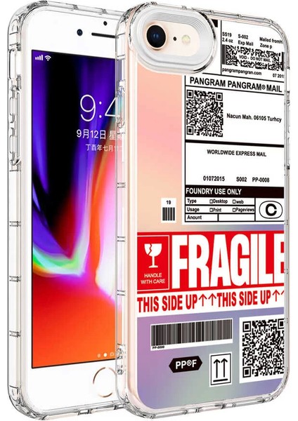 Apple iPhone Se 2020 Kılıf Kamera Korumalı Renkli Desenli Sert Silikon Korn Kapak No5 Telefon Kılıfı