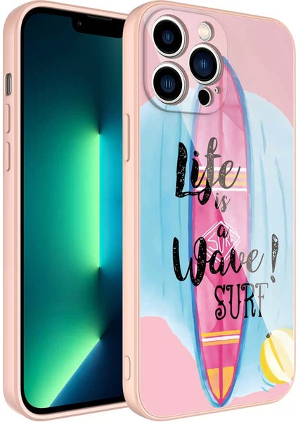 Apple iPhone 13 Pro Max Kılıf Kamera Korumalı Desenli Sert Silikon Epoksi Kapak NO10 Telefon Kılıfı