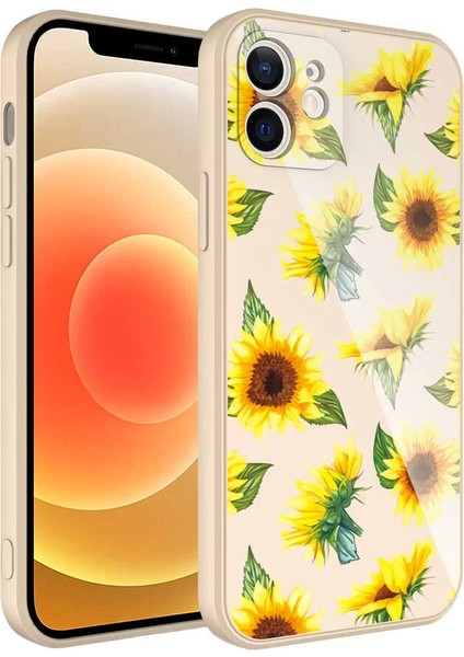 Apple iPhone 12 Kılıf Kamera Korumalı Desenli Sert Silikon Epoksi Kapak No2 Telefon Kılıfı