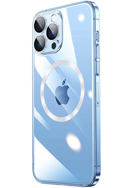 Apple iPhone 14 Pro Max Kılıf Wireless Şarj Özellikli Sert Pc Riksos Magsafe Silikon Kapak Renksiz Telefon Kılıfı