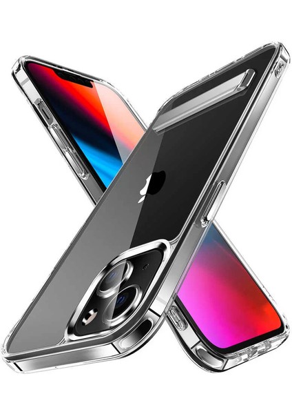 Apple iPhone 13 Kılıf Standlı Şeffaf Silikon L-Stand Kapak Renksiz Telefon Kılıfı