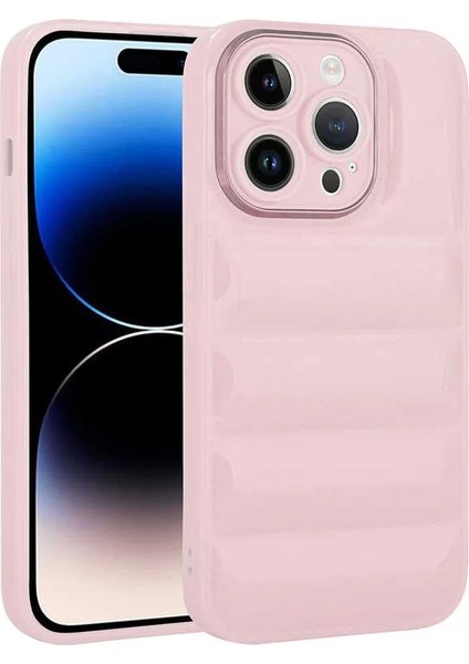 Apple iPhone 14 Pro Kılıf Kamera Korumalı Parlak Airbag'li Galya Kapak Pembe Telefon Kılıfı
