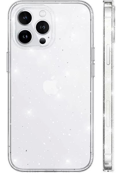 Apple iPhone 12 Pro Max Kılıf Vixy Şeffaf Simli Kapak Renksiz Telefon Kılıfı