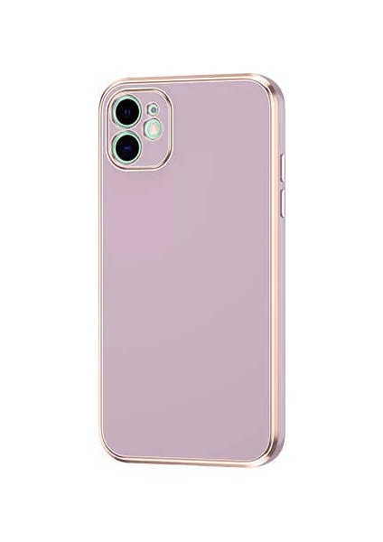 Apple iPhone 12 Kılıf Bark Kapak Lila Telefon Kılıfı