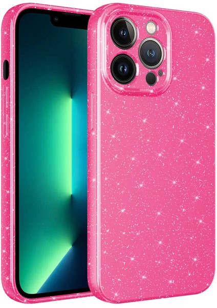 Apple iPhone 12 Pro Kılıf Kamera Korumalı Simli Lüks Koton Kapak Pembe Koyu Telefon Kılıfı