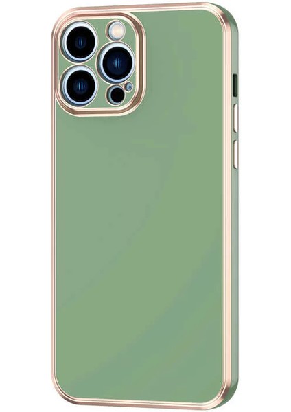 Apple iPhone 13 Pro Max Kılıf Bark Kapak Açık Yeşil Telefon Kılıfı