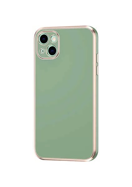 Apple iPhone 13 Kılıf Bark Kapak Açık Yeşil Telefon Kılıfı