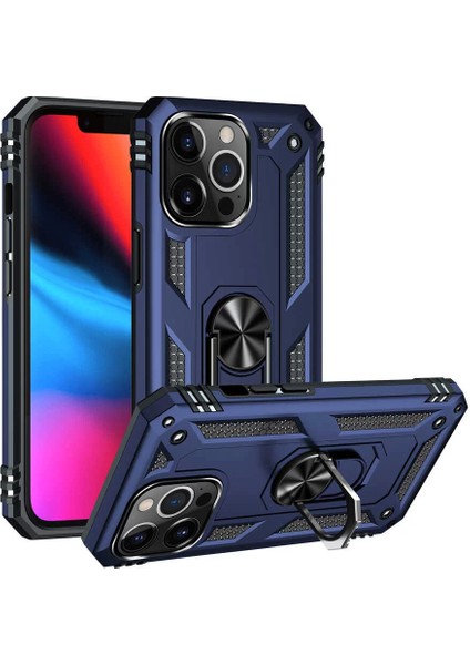 Apple iPhone 13 Pro Max Kılıf Vega Tank Koruma Kapak Mavi Telefon Kılıfı