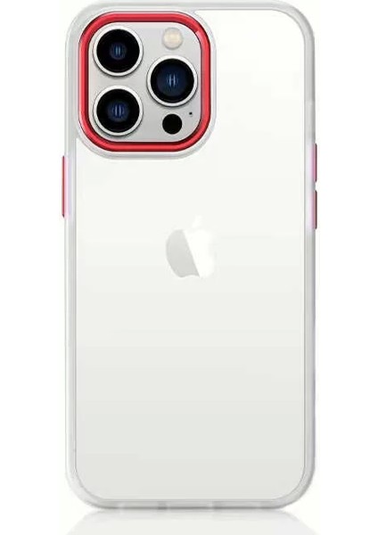 Apple iPhone 12 Pro Kılıf Krom Kapak Kırmızı Telefon Kılıfı