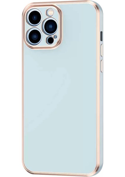 Apple iPhone 12 Pro Max Kılıf Bark Kapak Mavi Açık Telefon Kılıfı