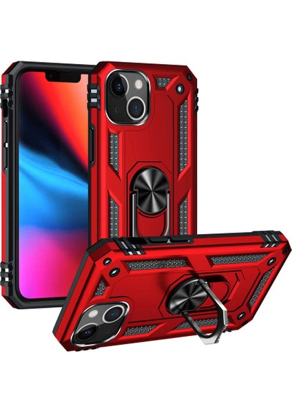 Apple iPhone 13 Kılıf Vega Tank Koruma Kapak Kırmızı Telefon Kılıfı