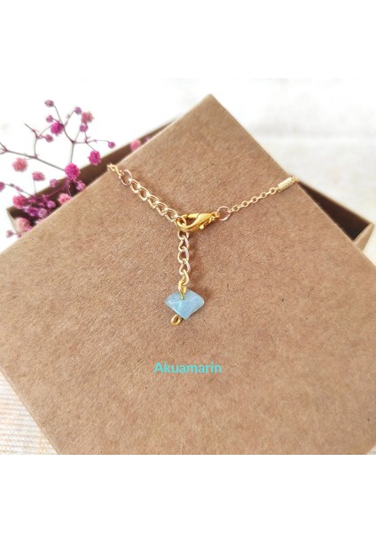 Kova Burcu Ayarlanabilir Doğal Taş Gold Bileklik fiyatları