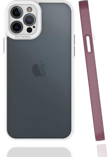 Apple iPhone 12 Pro Kılıf Mima Kapak Mürdüm Telefon Kılıfı