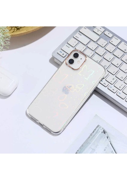 Apple iPhone 11 Kılıf Sidney Desenli Sert Kapak Butterfly No2 Telefon Kılıfı