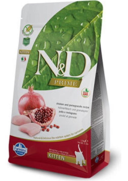 Nd Prime 1,5kg Tahılsız Kitten Tavuklu Narlı Yavru Kedi Maması Nd Prime