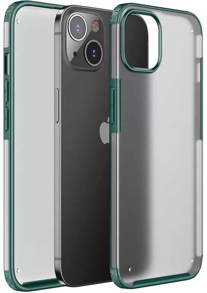 Apple iPhone 13 Kılıf Volks Darbe Korumalı Buzlu Kapak Koyu Yeşil Telefon Kılıfı