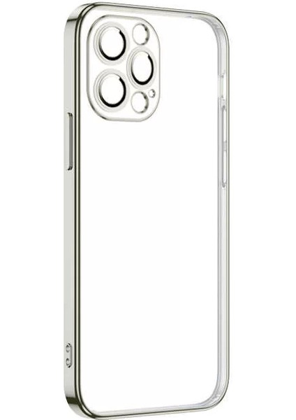 Apple iPhone 13 Pro Kılıf Krep Kapak Gümüş Telefon Kılıfı
