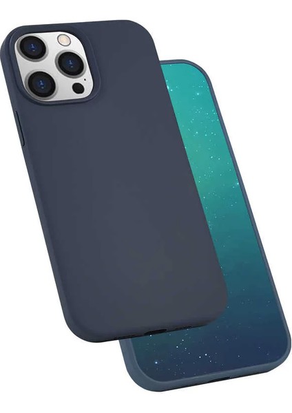 Apple iPhone 13 Pro Max Kılıf Silk Silikon Lacivert Telefon Kılıfı