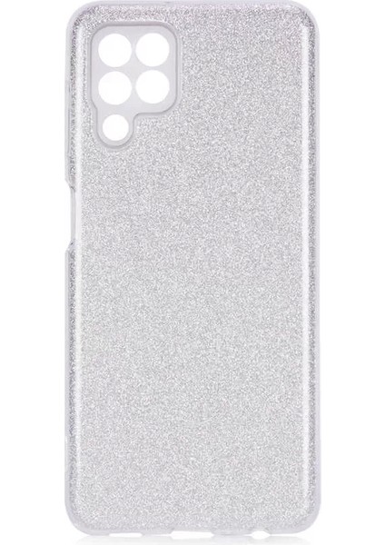 Samsung Galaxy A22 4g Kılıf Shining Parlak Simli Silikon Kapak Gri Telefon Kılıfı