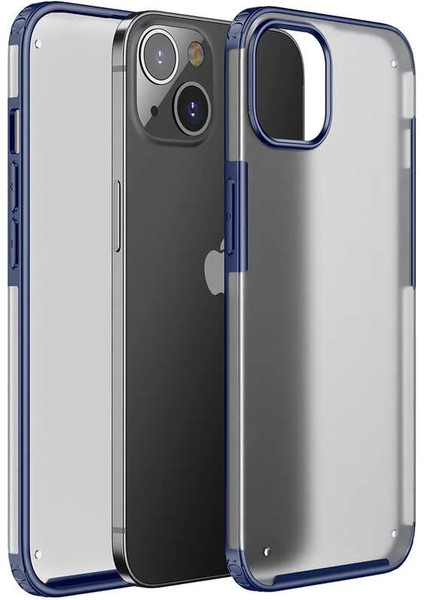 Apple iPhone 13 Kılıf Volks Darbe Korumalı Buzlu Kapak Lacivert Telefon Kılıfı