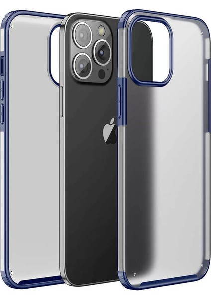 Apple iPhone 13 Pro Kılıf Volks Darbe Korumalı Buzlu Kapak Lacivert Telefon Kılıfı