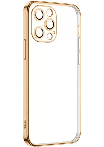Apple iPhone 12 Pro Kılıf Krep Kapak Gold Telefon Kılıfı