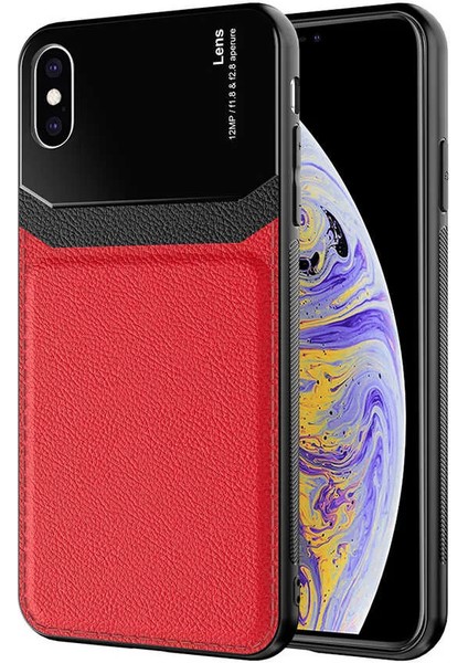 Apple iPhone Xs Max 6.5 Kılıf ​ Emiks Kapak Kırmızı Telefon Kılıfı