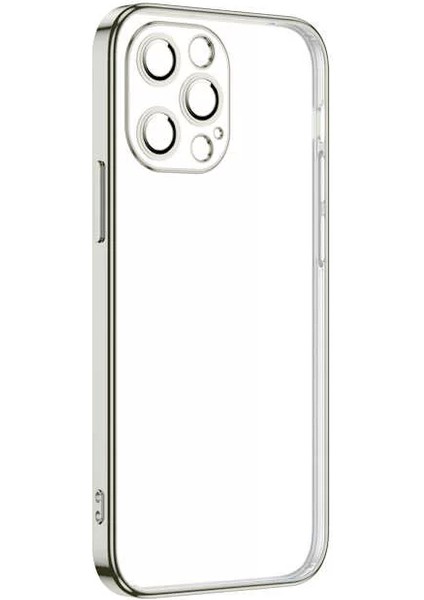 Apple iPhone 12 Pro Kılıf Krep Kapak Gümüş Telefon Kılıfı