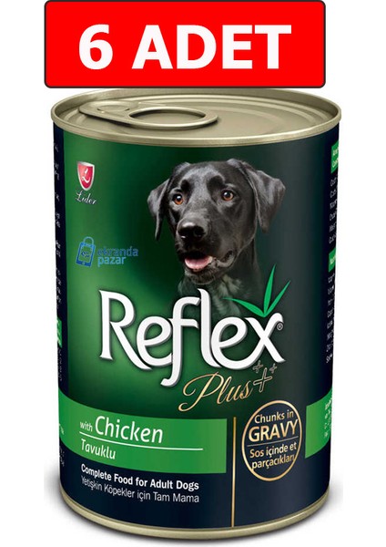 Tavuklu Yetişkin Köpek Konserve 6 Adet 400GR Köpek Yaş Mama
