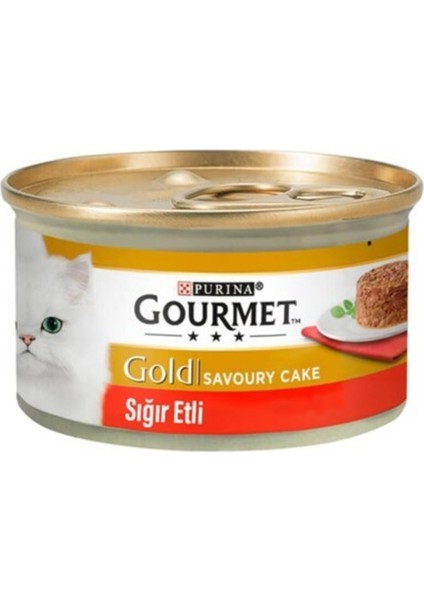 Gourmet Gold Savoury Cake Sığır Etli Kedi Konservesi 12 Adet 85 gr Yaş Mama