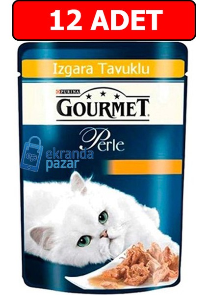 Gourmet Perle Izgara Tavuklu Yaş Kedi Maması Konserve 85 gr x 12 Adet