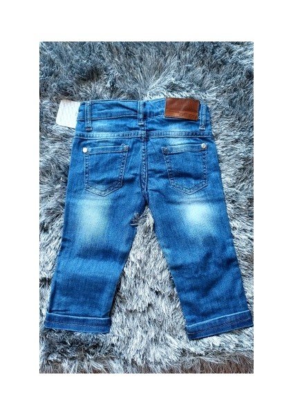 Kız Bebek Çocuk Nakışlı Kot Kapri Pantolon Rose Love fiyatları