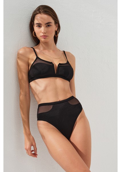 Polina Askılı V Tülle Bikini Siyah 231244 fırsatları