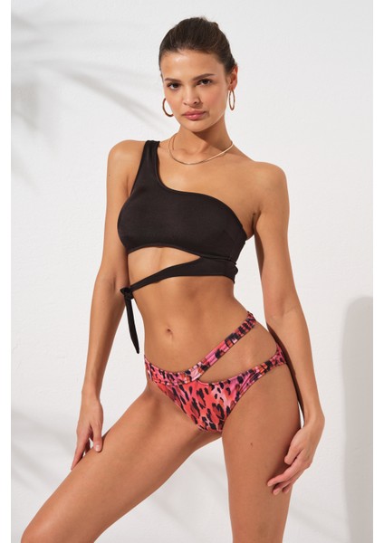 Iconic Tek Omuz Bağlamalı Bikini Takım Blush 231227-D
