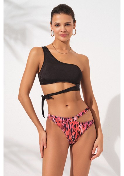 Iconic Tek Omuz Bağlamalı Bikini Takım Blush 231227-D modelleri