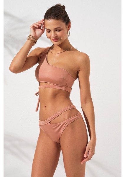 Iconic Tek Omuz Bağlamalı Bikini Takım Bronz 231227