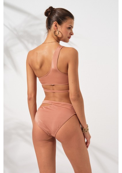Iconic Tek Omuz Bağlamalı Bikini Takım Bronz 231227