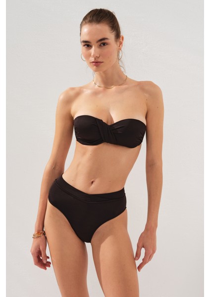 Pierre Cardin Clarke Balenli Kaplı Straplez Bikini Takım SIYAH231231