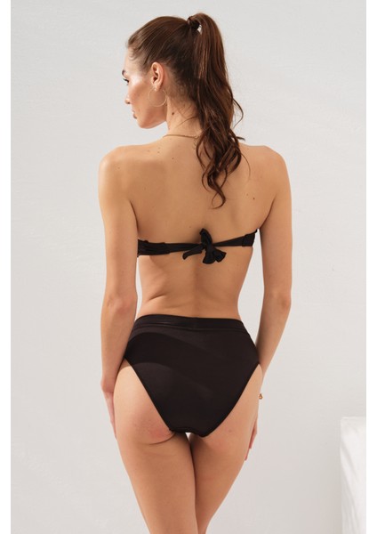 Clarke Balenli Kaplı Straplez Bikini Takım SIYAH231231 fiyatları