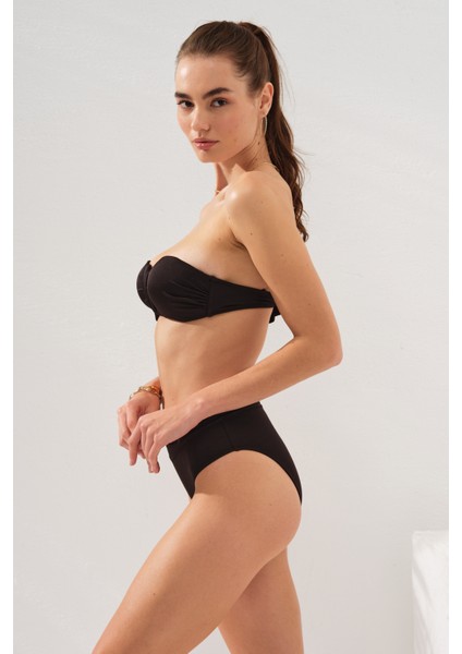 Clarke Balenli Kaplı Straplez Bikini Takım SIYAH231231 modelleri