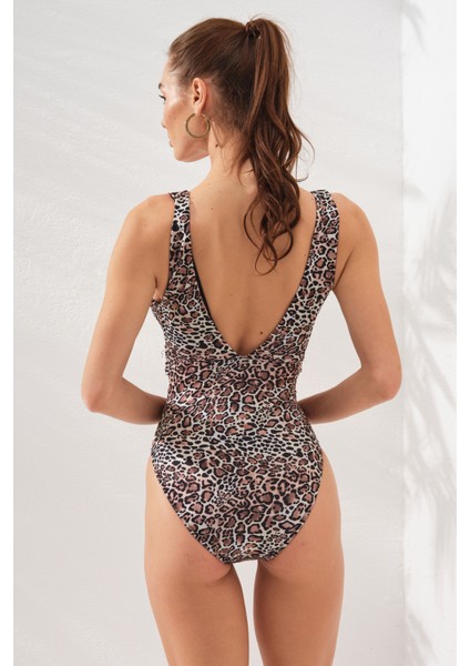 Aria Askılı Göğüs Dekolteli Mayo Leopar 231135-D fiyatları
