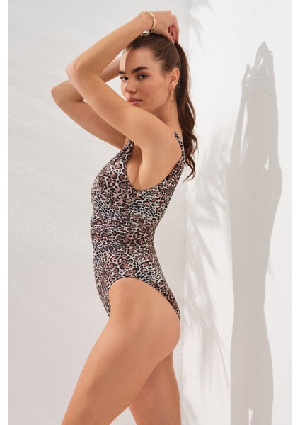 Aria Askılı Göğüs Dekolteli Mayo Leopar 231135-D modelleri