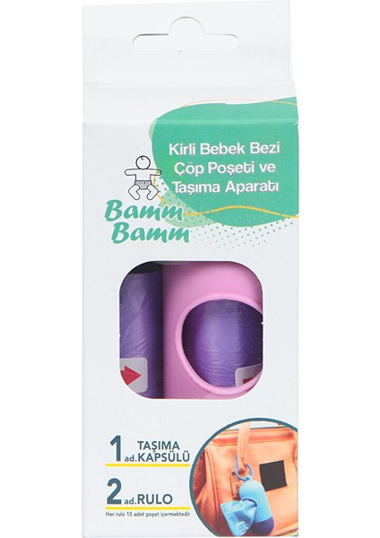Kirli Bebek Bezi Çöp Poşeti ve Taşıma Aparatı