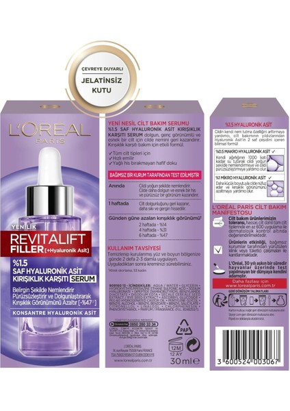 Paris Revitalift Filler %1.5 Saf Hyaluronik Asit Serum- 30 ml